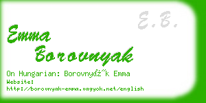 emma borovnyak business card